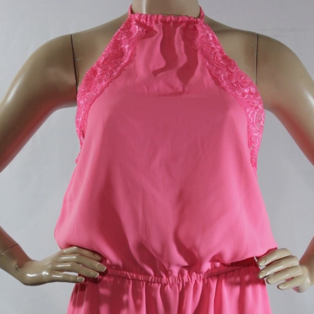 New GUESS The Flirty Pink Romper with Lace - Picture 6 of 8